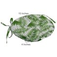 thumbnail image 4 of Vargottam Indoor/Outdoor Round Bistro Chair Cushions Block Print 15-Inch Bistro Chair Pads Waterproof Seat Chair Cushion For Home/Office- Set Of 2 (White), 4 of 7
