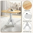 thumbnail image 6 of Round Dining Table, 40’’ Pedestal Kitchen Table with Round Tabletop & Rubber Wood Legs, Modern Dinner Table for Kitchen, Dining Living Room, Farmhouse, Restaurant (Natural & White), 6 of 18