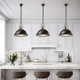 thumbnail image 3 of Hesmind Ceiling Pendant Light with Diffuser 12 Inches Vintage Industrial Pendant Light Fixture for Kitchen Island Black Farmhouse Pendant Light for Pool Tables Hanging Fixture, 3 of 7