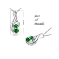 thumbnail image 4 of MABELLA Sterling Silver Oval Cut Simulated Emerald May Birthstone Pendant Necklace Jewelry Gifts, 4 of 7