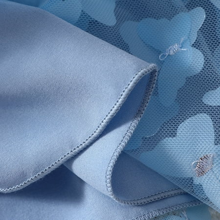 

PEASKJP Midi Dresses for Girls Toddler Girls Short Sleeve Flutter A-Line Floral Floral Formal Dress Mid-Length Girls Dress Sky Blue 12-18 Months
