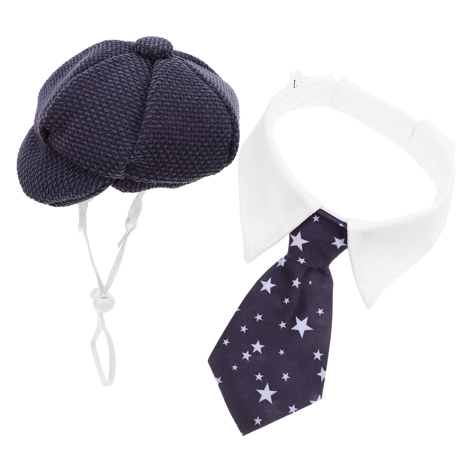 NUOLUX 1Set Pet Hat with Necktie Kit for Small Dogs and Cats in Assorted Colors