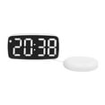 thumbnail image 2 of Reloj digital de gran , ideal para regalos, fácil de leer, con alarmas, reloj de escritorio, multifuncional, para sala de estar, oficina, Exterior blanco, 2 of 8