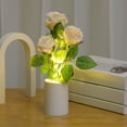 thumbnail image 2 of Artificial Flower Night Light, Rose Flower with Vase Lamp, LED Desktop Decorative Landscape Lights for Festival Party Home Decor Atmosphere Light Gifts, 2 of 6
