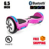 "Bluetooth LED Hoverboard Two-Wheel Self Balancing Electric Scooter 6.5"" UL 2272 Certified, Pink"