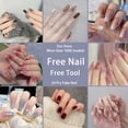 thumbnail image 2 of 24pcs Uñas Postizas Cortas Con Diseño Manicura Prensa Mate Largas, 2 of 4