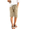 thumbnail image 3 of lnmuld Shorts for Girls Casual Shorts with Elastic Waistband and Pockets Lightweight Comfortable Solid Color Bottoms for Play Size:11-12 Years, 3 of 4