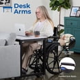 thumbnail image 3 of Invacare Folding Wheelchair with 18" Seat, Swing-Away Footrests, Desk-Length Removable Arms - Black, 3 of 8