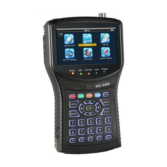 WS 6966 Satellite Finder Meter PWR CBER MER MPEG4 DVB-S2 Meter WS6966 HD HD Satellite Singnal Finder Spectrum ,Speaker Integrated