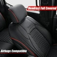 thumbnail image 6 of Coverado Full Set Car Seat Covers, Leather Auto Seat Covers With Concave Front Seat/Split Curved Rear, Custom Fit 2009-2018 Ram 1500, 2010-2024 Ram 2500 3500 (Black&Red Trim), 6 of 6