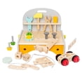 thumbnail image 4 of Herramientas de juego de madera para niños, destornillador, llave, tuercas, juego de pernos, herramientas de reparación, banco de trabajo, kit de, 4 of 9
