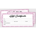 thumbnail image 2 of Inkdotpot Pink StripeBlankGiftCertificates for Small Business, Holiday, Christmas Birthday, Restaurant, Spa Beauty Hair Salon, Wedding Bridal 45GiftDIY Coupons - 9 x 3.8 Inches, 2 of 6