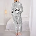 thumbnail image 5 of Disketp Pajamas Set Long Sleeve Sleepwear Womens Button Down Nightwear Pj Sets-Pandasbetween Clouds And Stars, 5 of 9