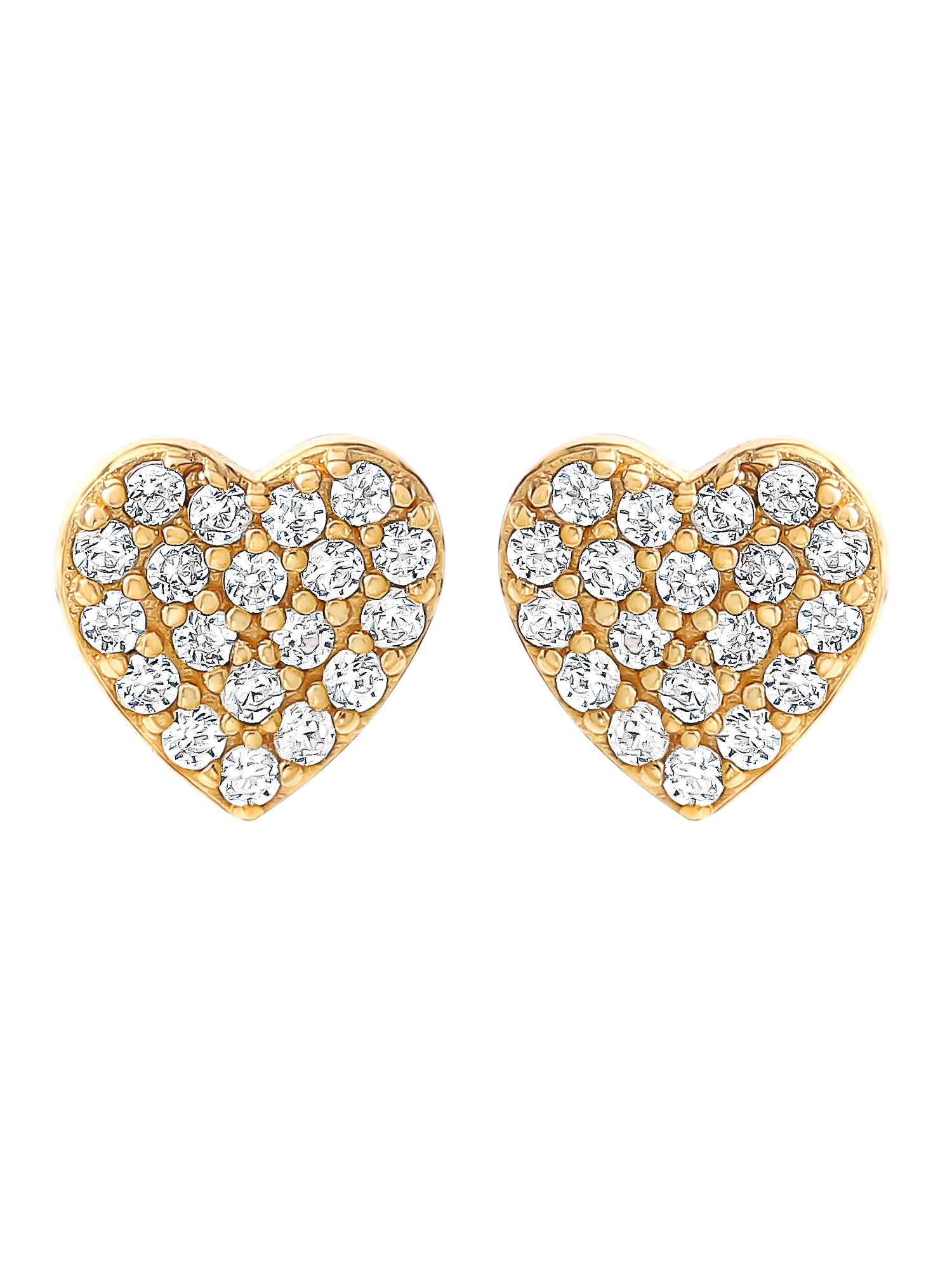Disney Women’s 14K Gold Plated Sterling Silver Minnie Stud Earring Set, 2 Pairs