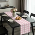 thumbnail image 2 of Pink Buffalo Plaid Table Runner 60 Inches Long, Farmhouse Pink White Checkered Kitchen Coffee Dining Table Decoration for Home Party Birthday Wedding Home Decor 13x60 Inches, 2 of 8