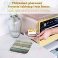 thumbnail image 6 of Farmhouse Teal Brown Pot Holders for Kitchen Heatproof Potholder, 2 Pack Vintage Ombre Wooden Hot Pads Multipurpose Oven Pads Cloth Potholders Trivet for Cooking and Baking, 6 of 8
