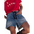 thumbnail image 2 of Women's Denim Drawstring Pockets High Rise Knee Length Pants Jorts Shorts for Casual Summer L, 2 of 9