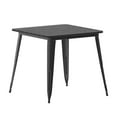 thumbnail image 2 of BizChair Commercial Grade Indoor/Outdoor Dining Table, 31.5" Square All Weather Black Poly Resin Top with Black Steel Base, 2 of 10