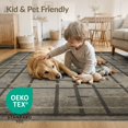 thumbnail image 4 of ODIKA 8'x10' Washable Area Rug Non-Slip Chair-Friendly Mat Grey Motif Under Symmetrical Abstract Pile Pixel Short Geometric for Dining Room, Large Office, Lounge, 4 of 7