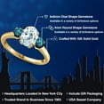 thumbnail image 2 of Gem Stone King 10K Yellow Gold Sky Blue Aquamarine and Blue Diamond Engagement Ring for Women | 1.74 Cttw | Oval 8X6MM | Gemstone March Birthstone | Size 7, 2 of 6
