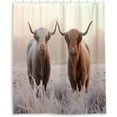 thumbnail image 2 of FREEAMG Highland Cow Shower Curtain, Waterproof Fabric Shower Curtains with 12 Hooks for Bathroom Hotel Spa Home Decor, 60 x 72 Inch, 2 of 6