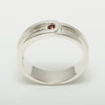 thumbnail image 4 of LBG British Made 9k White Gold Natural Garnet Mens Band Ring - 25 size options - Size 9.25, 4 of 6