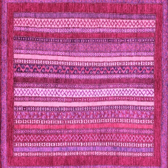 Ahgly Company Indoor Square Abstract Pink Modern Area Rugs, 3' Square