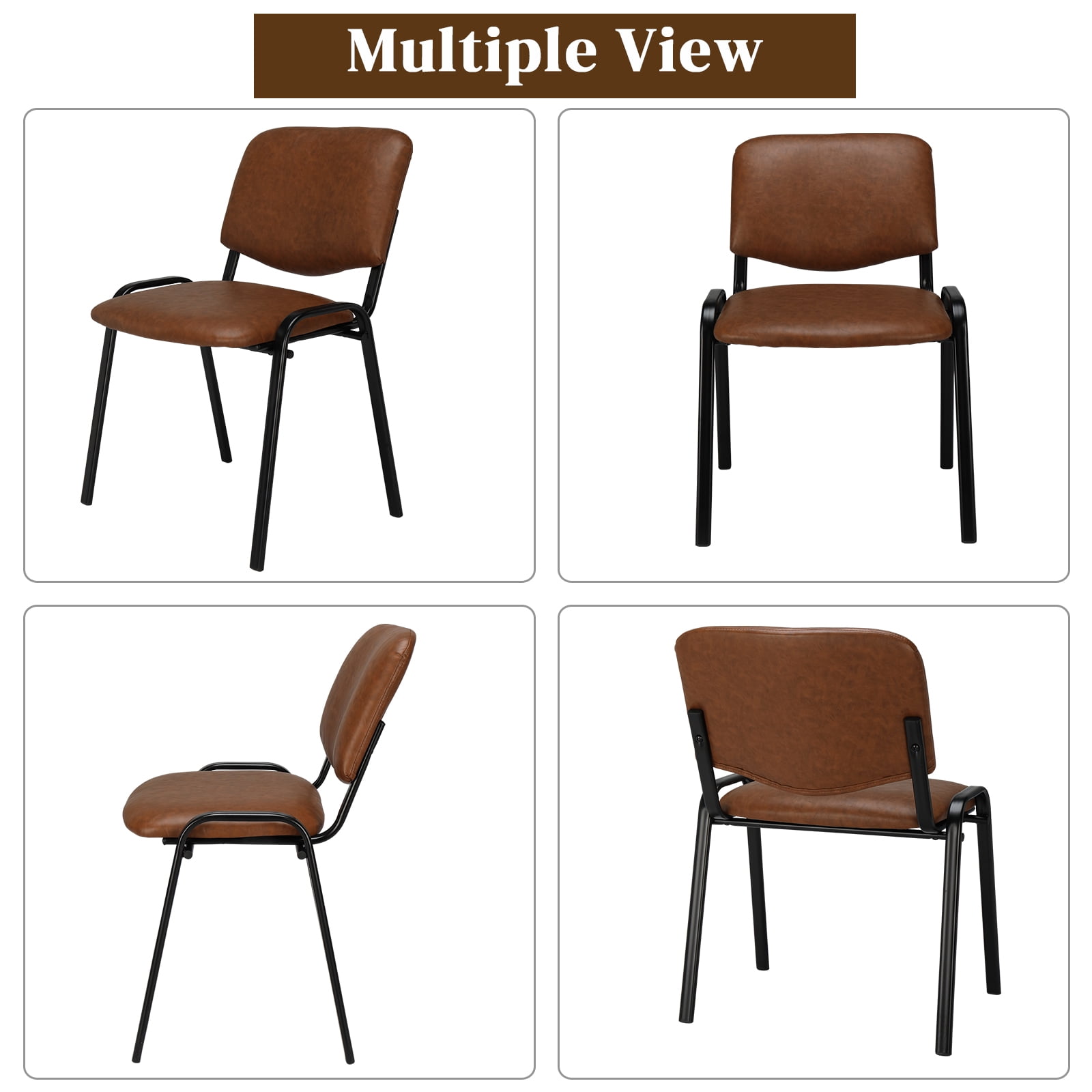 Ktaxon Stackable Chairs 5 PCS, Brown – picture 8