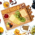 thumbnail image 3 of Tabla de quesos,Juego de tablero de queso de bambú cortando herramientas de cocina,Conjunto de cuchillos de accesorios de tablero de queso,Placas de madera Partes Platos personalizados, 3 of 9