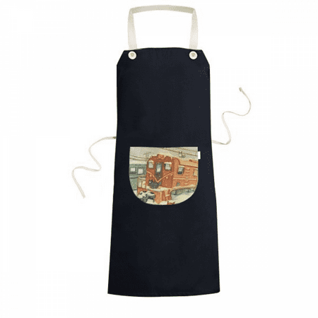 

Miaoji Painting Cat Winter Snow Train Apron Bib Sarong Cooking Baking Kitchen Pocket Pinafore