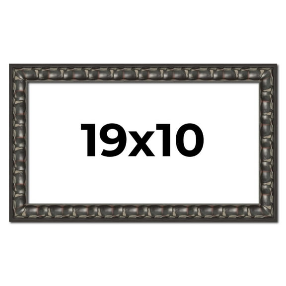 19x10 Frame Black-Brown Medieval Solid Wood Picture Frame | 1.5 Inch Moulding Width | Gotham