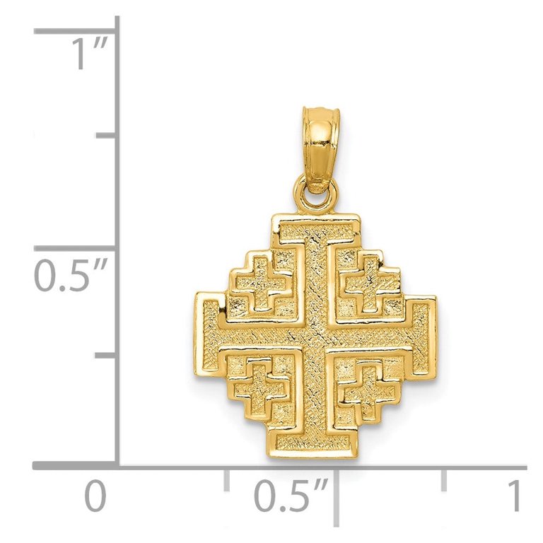 14K Yellow Gold Cross Religious Pendants / Charms for Men and Women