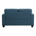 thumbnail image 4 of Benjara Eoin 62 Inch Loveseat, Blue Polyester, Soft Foam Cushioning, Solid Wood-Color:BlueMaterial, 4 of 6