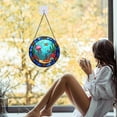 thumbnail image 4 of Stained Glass Window Hanging Suncatcher, Ocean Themed Sun Catcher for Window Decoration, Round Beach Home Decor Nautical Gift for Women, Mom 008 (6.3IN), 4 of 10