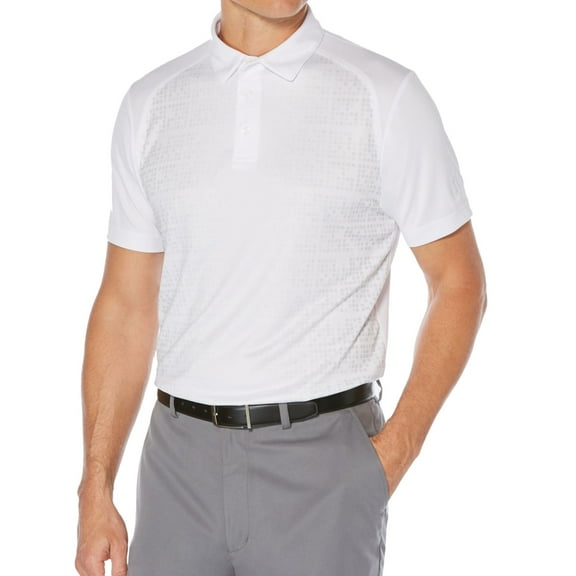 PGA Tour Mens Performance Polo Shirt, White, Small