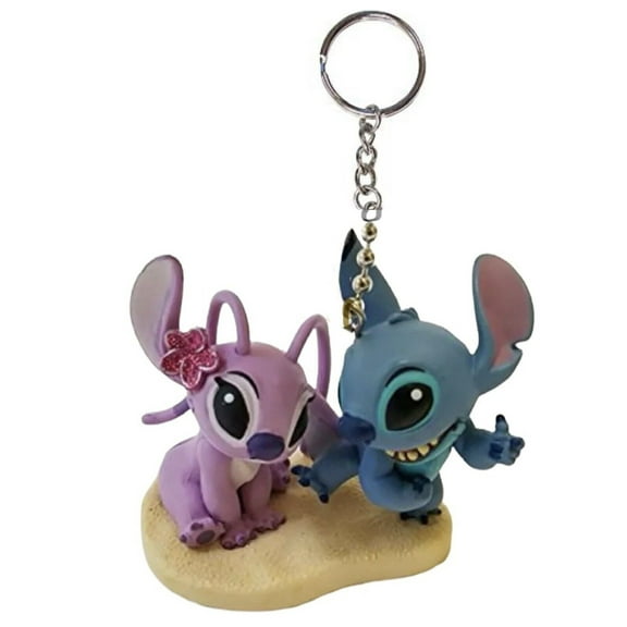 Stitch & Angel Girlfriend Pvc Key Ring Keychain Figure Figurine Lilo Charm New
