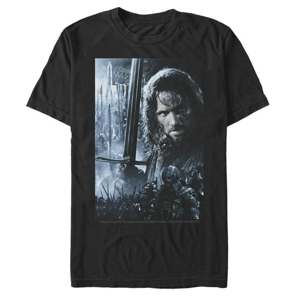 Men's The Lord of the Rings Fellowship of the Ring Aragorn Poster  Graphic Tee Black 3X Large