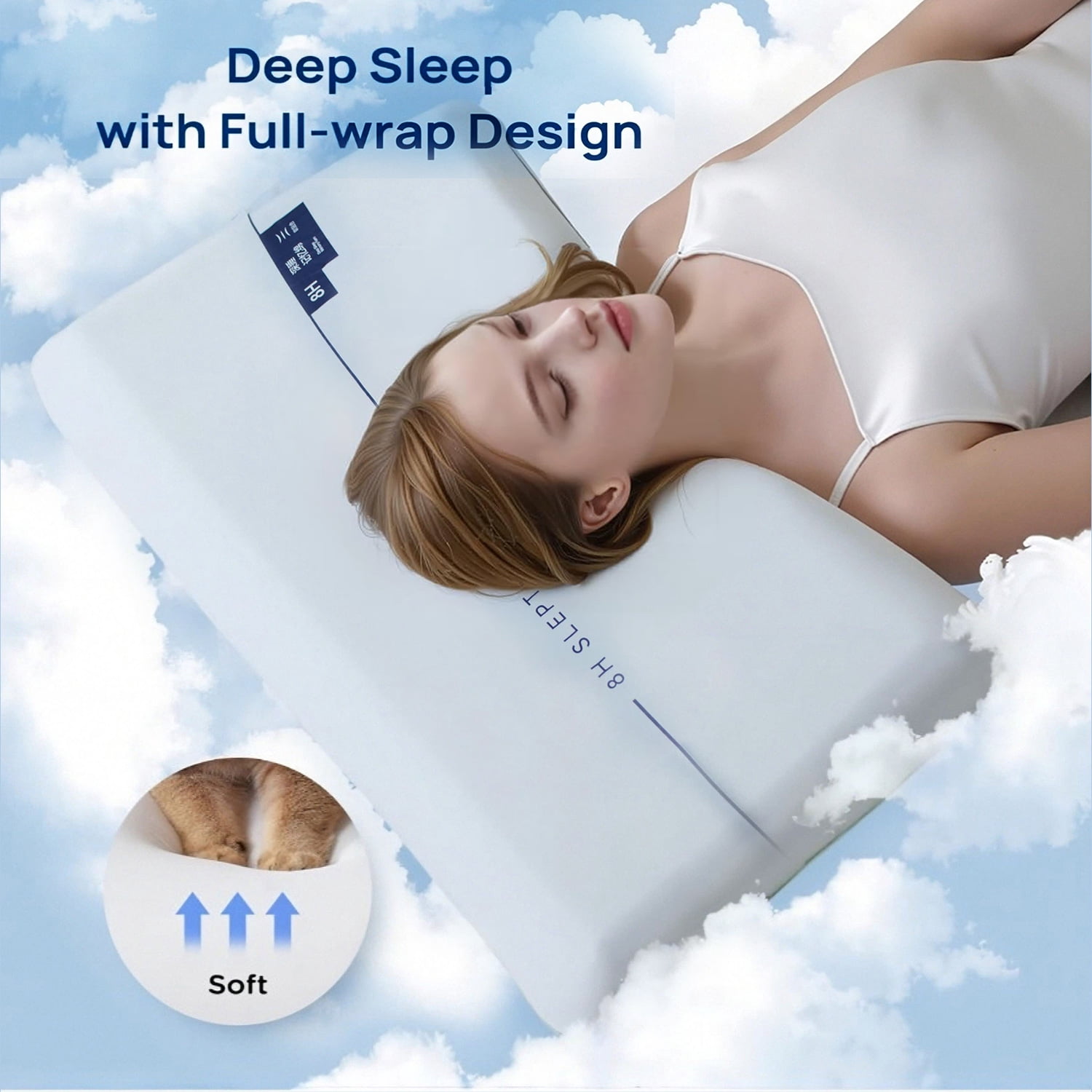 OGGDUJW Memory Foam Pillows for Side & Back Sleepers, Deep-Sleep Bed Pillows for Shoulder & Neck Pain Relief, Standard Size, Soft & Cooling, 1 Pack