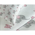 thumbnail image 4 of Ambesonne Animal Cartoon Quilted Bedspread Set 3 Pcs, Butterfly, King Size, Pale Pink White Grey, 4 of 5