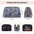 thumbnail image 2 of red Paisley Print Makeup Bag, Large Capacity Travel Cosmetic Bag for Women Girls- Travel Toiletry Bag Leather Portable Waterproof Makeup Case Organizer with Handle, 2 of 4