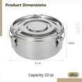 thumbnail image 4 of 4 PCS Stainless Steel Bento Boxes, 22 oz Reusable Food Storage Containers with Leakproof Silicone Ring & Locking Clips, Dishwasher Safe, Stackable Meal Prep Boxes for Fridge, Office, School, Picnic, 4 of 5