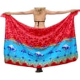 thumbnail image 2 of HAPPY BAY Women's Beachwear Summer Bikini Wraps Beach Wrap Swimwear Coverups Sarong Swim Cover up Skirt Swimsuit Pareo for Women One Size Red, Beach, 2 of 4