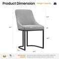 thumbnail image 6 of COLAMY Set of 2 Dining Chairs, Modern Upholstered Fabric Kitchen Chairs with U-Shaped Metal Legs, Armless Mid-Back Side Chairs for Home and Hotel, Light Gray, 6 of 12