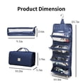 thumbnail image 3 of Bolsa de maquillaje Royalfair, enrollable, de viaje, con 4 bolsas, color azul marino, 3 of 8