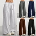 thumbnail image 7 of Aihuaihua Wide Leg Sweatpants for Women High Waisted Baggy Front TieCasual Drawstring Sweat Pants Trendy Athletic Grunge Clothes Daily Wear Light Gray, 7 of 7