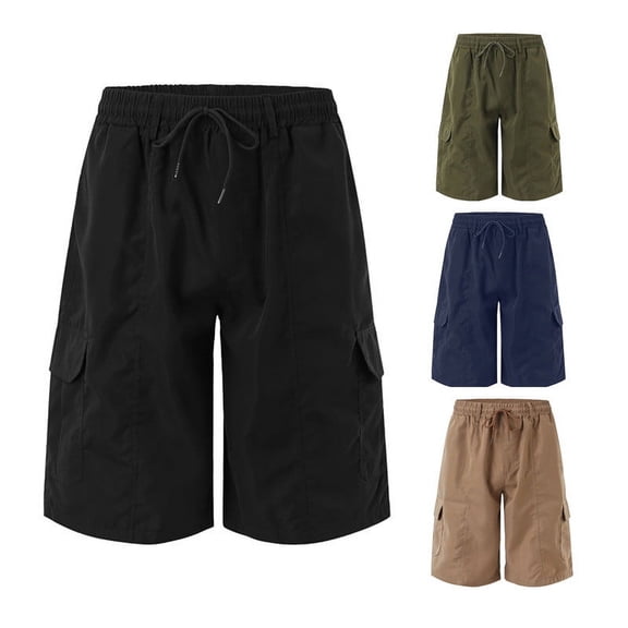 AXXD Mens Shorts Summer Workwear Shorts Slim Multi Pocket Zipper Straight Leg Casual Shorts New Arrival