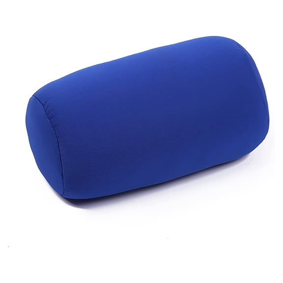 XIBUFE Microbead Neck Roll Pillow, Tube Bean Pillow for Neck Or Back Support, Cervical Cylindrical Cushion for Home Sofa Bed Recliner Travel Sleep Rest, 11.8 X 6.3 Inch, Blue