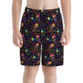 thumbnail image 2 of Cauagu Rainbow Jellyfishes Print Swim Trunks for Men,Youth Boys Swim Shorts Compression Liner Beach Shorts Boys' Swimming Shorts 7-20 Years Bathing Suit-Large, 2 of 7