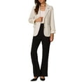 thumbnail image 2 of INSPIRE CHIC Women's Work Office Blazer Notched Lapel Long Sleeve Jacket Suit Blazer S Cream White, 2 of 6