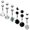 Set B, variant on BodyJ4You 6PCS Belly Button Rings 6 Replacement Balls 14G Black Steel Aurora CZ Navel Body Jewelry